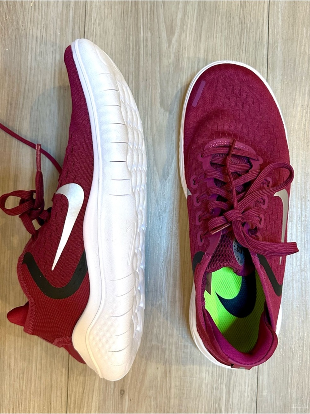 Nike Burgundy Athletic Sneakers with White Sole